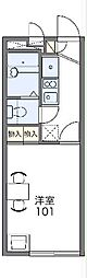 レオパレスみずほアネックス 1階1Kの間取り