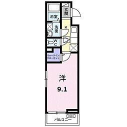 グレイス永大 1Kの間取図画像