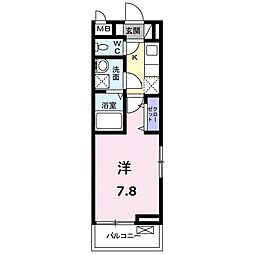 グレイス永大 1Kの間取図画像