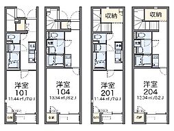 レオネクストセレーノ 2階1Kの間取り