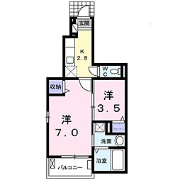フレグランス 2Kの間取図画像