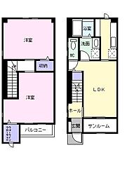 テルメゾン 2LDKの間取図画像