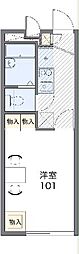 レオパレスラフェスタ 2階1Kの間取り