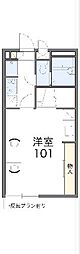レオパレスｙａｎａｇｉ 2階1Kの間取り