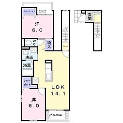 メゾン・ハーモニー 2LDKの間取図画像