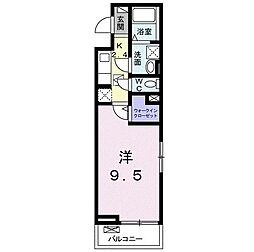 東武東上線 鶴ヶ島駅 徒歩5分の賃貸アパート 1階1Kの間取り