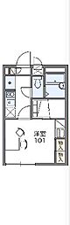 レオパレスペルル 1階1Kの間取り
