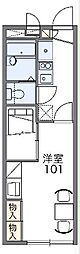 レオパレスさくら 2階1Kの間取り