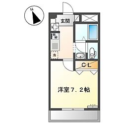 ｅハウスＯＺＡＫＩ（イーハウスオザキ） 1階1Kの間取り