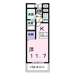 メゾン・プリムローズ ワンルームの間取図画像