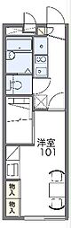 レオパレスＭＡＣＨＩＹＡ 2階1Kの間取り