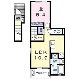 カーサデアドベ 1LDKの間取図画像