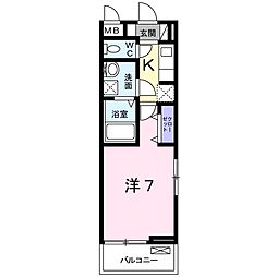 カリーノ4 1Kの間取図画像