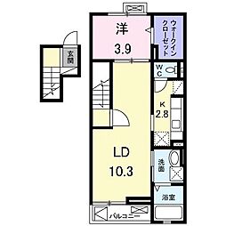 シェロマ 4階1LDKの間取り