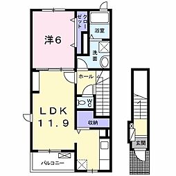 ウイラニハウス 1LDKの間取図画像