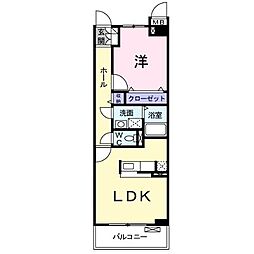 ロイヤル・レジデンス壱番館 3階1LDKの間取り