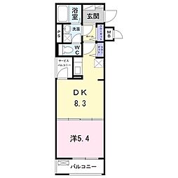 シャルム 1DKの間取図画像