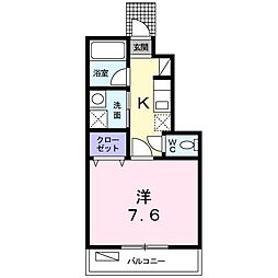 ジェントリーヴィラ 1Kの間取図画像