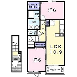 シエル・エトワレ1 2LDKの間取図画像