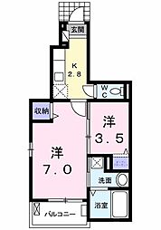 ハノーバー2 2Kの間取図画像