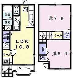 フォレスト里路 1階2LDKの間取り