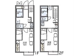 レオパレスアバンセB 1Kの間取図画像