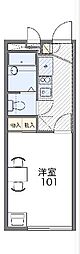 レオパレスおとわ2 1Kの間取図画像