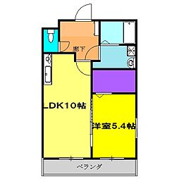 ソングバード 1階1LDKの間取り