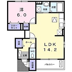 シャテーニュ 1LDKの間取図画像