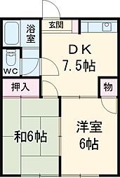JR京浜東北・根岸線 川口駅 バス27分 新郷公民館下車 徒歩3分の賃貸アパート 2階2DKの間取り