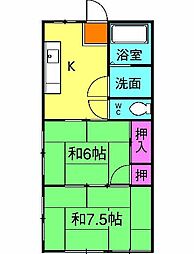 第2池田マンション 3階2DKの間取り