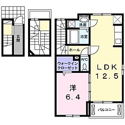 リバレイン 1LDKの間取図画像
