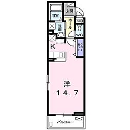 ルーチェソラーレ 1Kの間取図画像