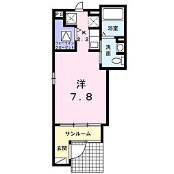 カーサ・シェーネ 1Kの間取図画像