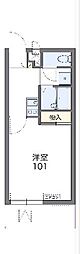 レオパレスルナルミエール与野 1Kの間取図画像