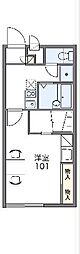 レオパレスジャルダンB 1Kの間取図画像
