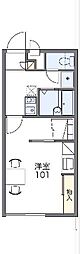 レオパレスＺＥＲＯ−ＺＯＮＥ 1階1Kの間取り