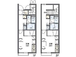 レオパレスみなみ 1Kの間取図画像
