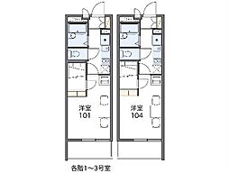 レオパレスサステナビリティ 1Kの間取図画像