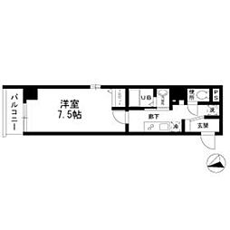 エスポワール 4階1Kの間取り