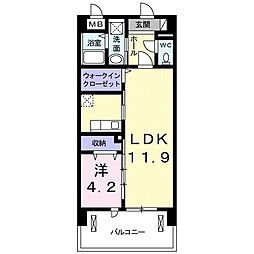 プルメリア 1LDKの間取図画像