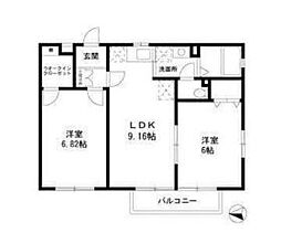 小田急小田原線 鶴川駅 徒歩9分の賃貸アパート 1階2SLDKの間取り