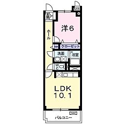 サンフィールド2 1LDKの間取図画像