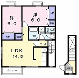 メゾンサンパテーク 2LDKの間取図画像