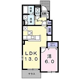 アンジェリーデ 1LDKの間取図画像