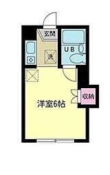 浜田山410 ワンルームの間取図画像