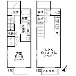 ベストクイーン上野毛 1LDKの間取図画像