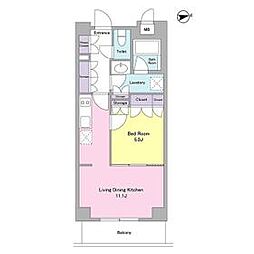 東急東横線 代官山駅 徒歩2分の賃貸マンション 2階1LDKの間取り