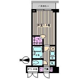 ビイルーム小金井 1Kの間取図画像