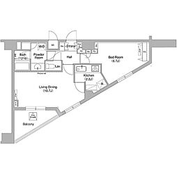 京王井の頭線 下北沢駅 徒歩12分の賃貸マンション 10階1LDKの間取り